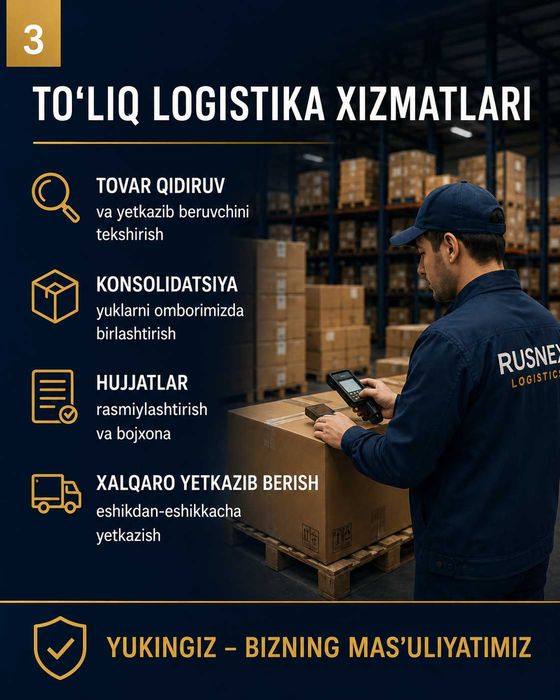 Yuk tashish va logistika xizmatlari | RUSNEX Logistics