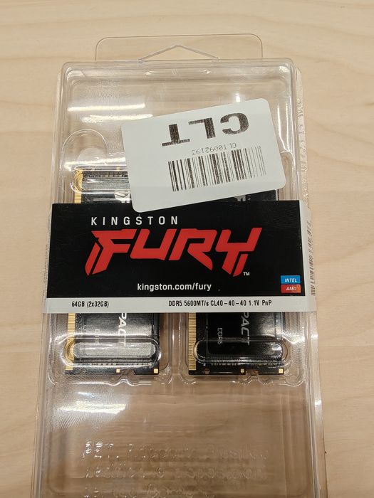 Kingston fury 64gb (2x32) DDR5 SODIMM 5600 MT/s CL40 sigilat