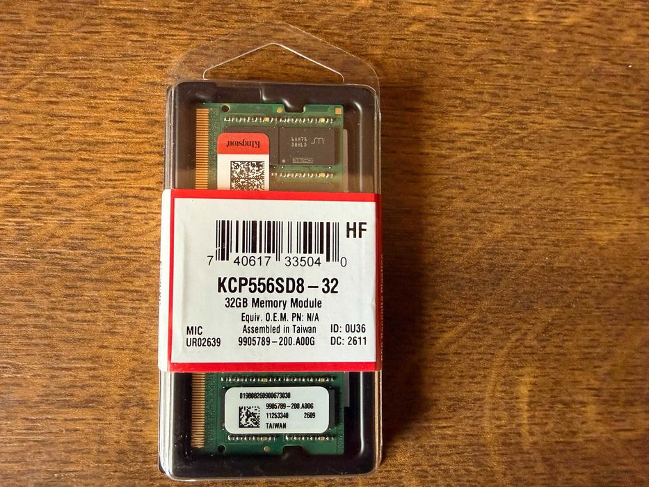 Memorie laptop Kingston 32GB SODIMM , DDR5-5600MHz, CL46, 1.1v, KCP556SD8-32