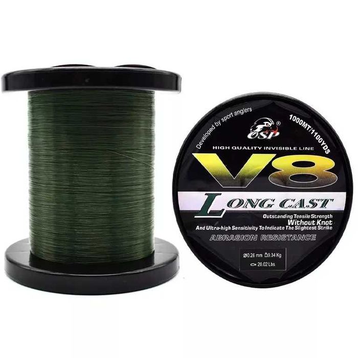 НОВО Страхотна Корда/Влакно 1000/1200м/350м/300 Osp V8 Корда