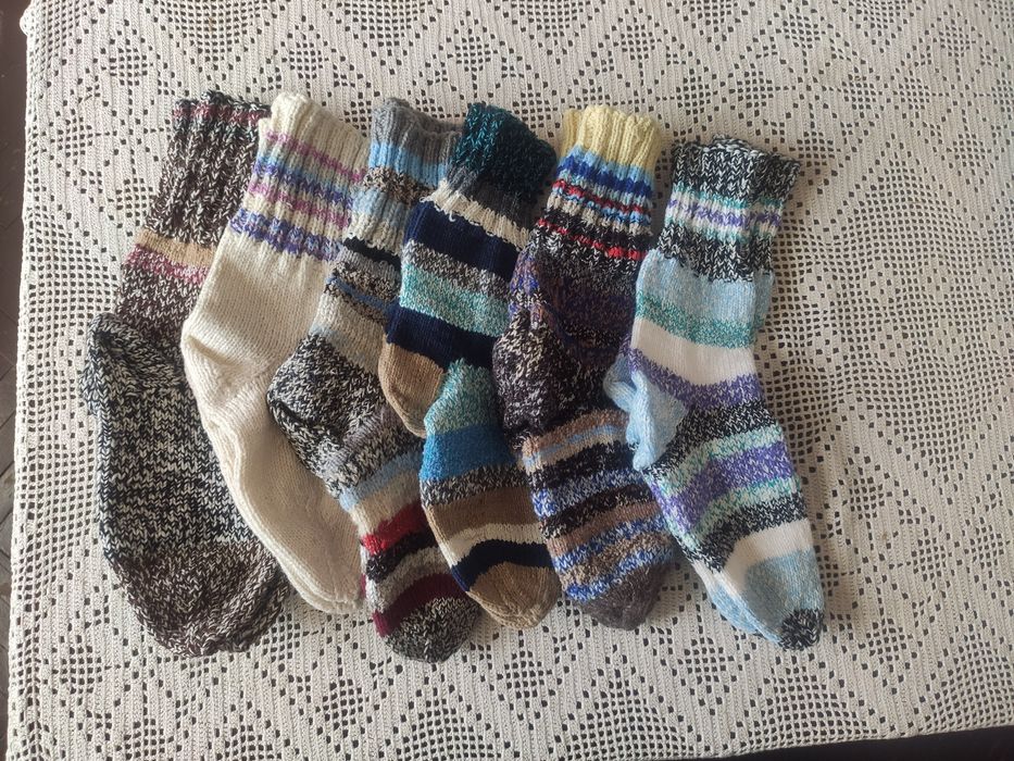 Ръчно плетени шарени чорапи (от 36 до 42 размер)