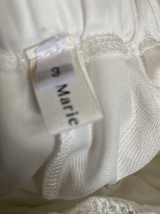 Дамска пола бяла дантела памук