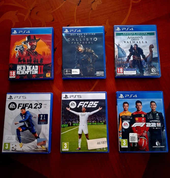 FC 25,Red Dead Redemption 2,FIFA 23,F1 22,Assassin's Valhalla,Callisto