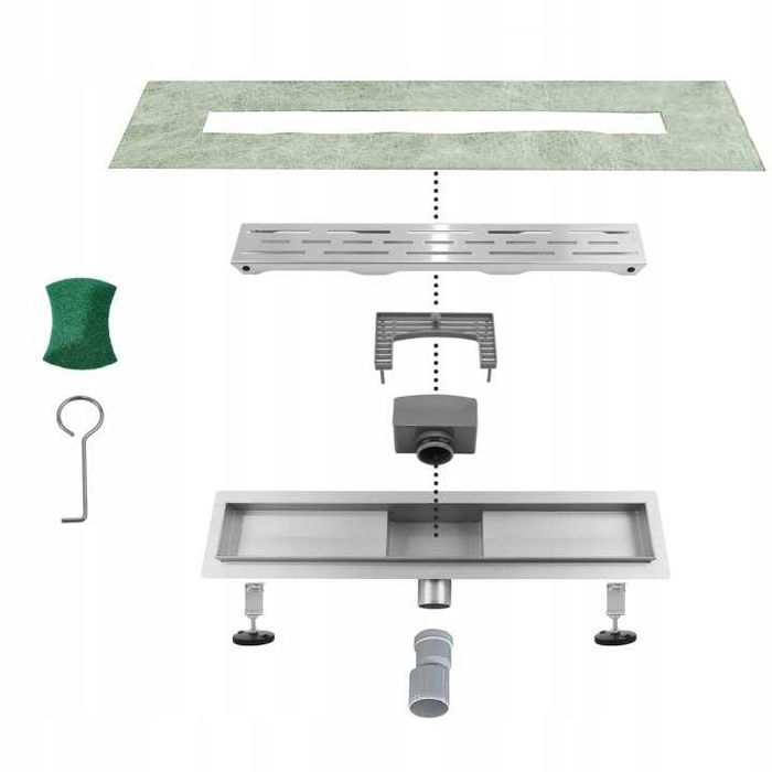 Линеен сифон за баня от неръждаема стомана Aquamarin 100 см