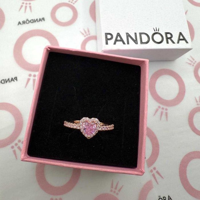 Inel Pandora Inimă Roz - Argint 925, in cutie