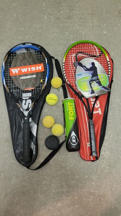 Set 2 rachete tenis de câmp NOI + mingi + husă