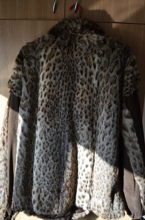 Haina de blană naturală din ras/ lynx/ linx / pisica salbatica