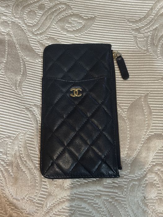 Портмоне Chanel Classic Caviar Quilted Flat Phone Case Pouch Wallet