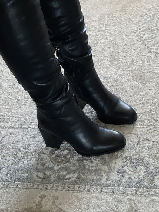 обувь ботфорты кожаные