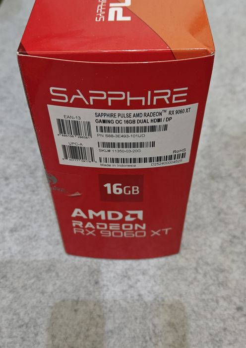 Видеокарта SAPPHIRE PULSE AMD Radeon RX 9060 XT 16GB GDDR6 (PCIe 5.0)