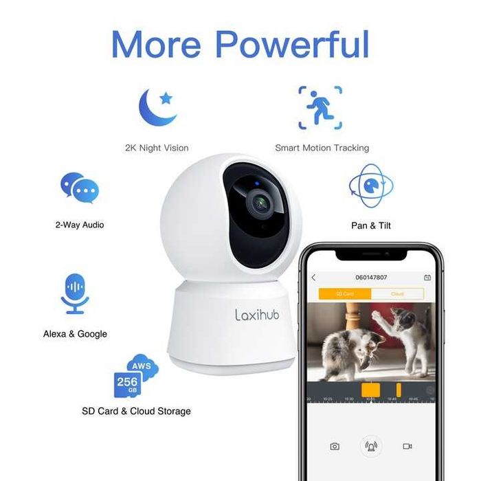 Cam 360° ptr Copii/Animale UHD 2K Wifi, NightVision