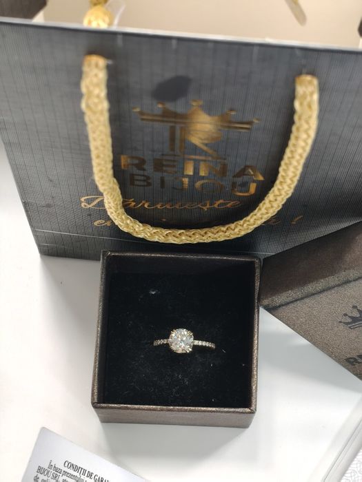 Inel Logodnă Aur Galben 14K (585) cu Moissanite Premium 2.0ct
