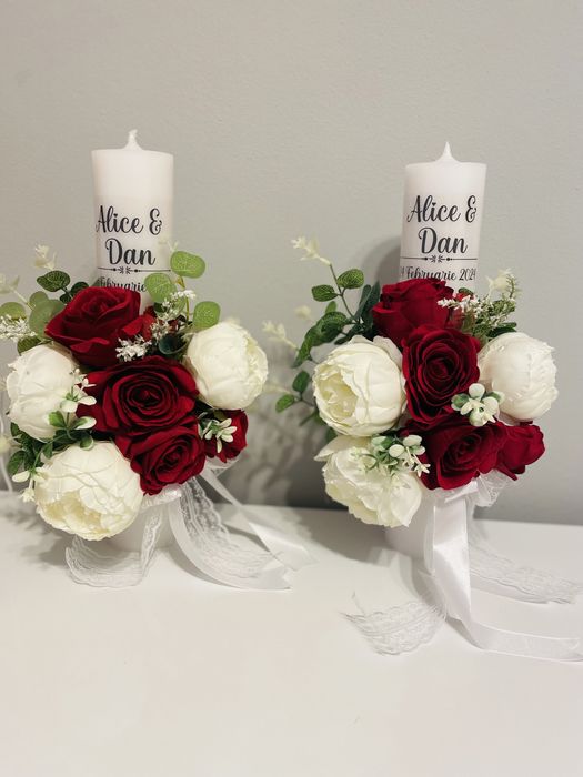 Lumanari botez realizate manual