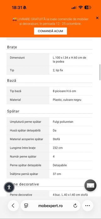 Vand canapea Mobexpert DAST