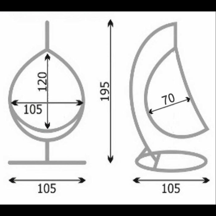 Луксозна градинска люлка тип гнездо бяла и сива
