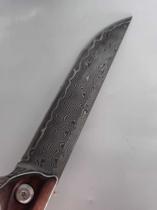 Cuțit Pliabil din Otel De Damasc Veritabil - Oțel Japonez lucrat Manua