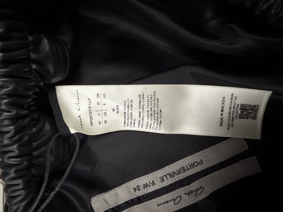 Rick Owens Leather Cut out shorts black