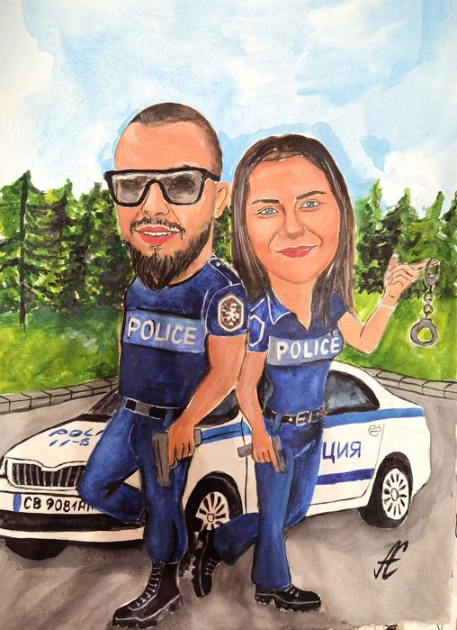 Персонализирани карикатури по снимка- ръчно рисувани подаръци