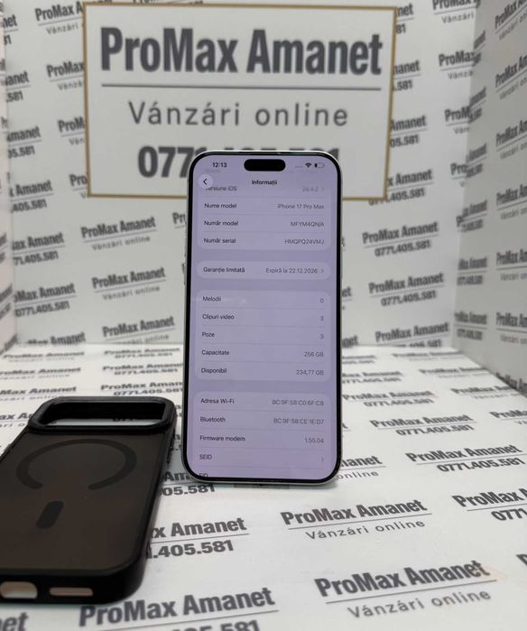 Iphone 17 Pro Max 256gb 100% ProMax Amanet