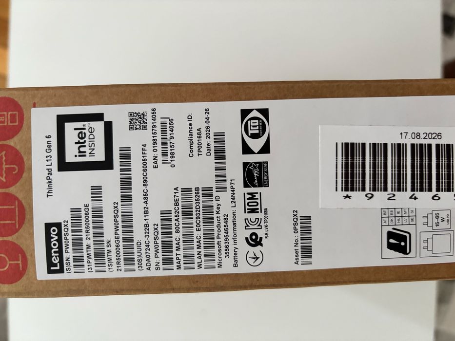 Lenovo ThinkPad L13 Gen 6 | Core Ultra 5 225U | 16GB RAM | 512GB SSD | SIGILAT