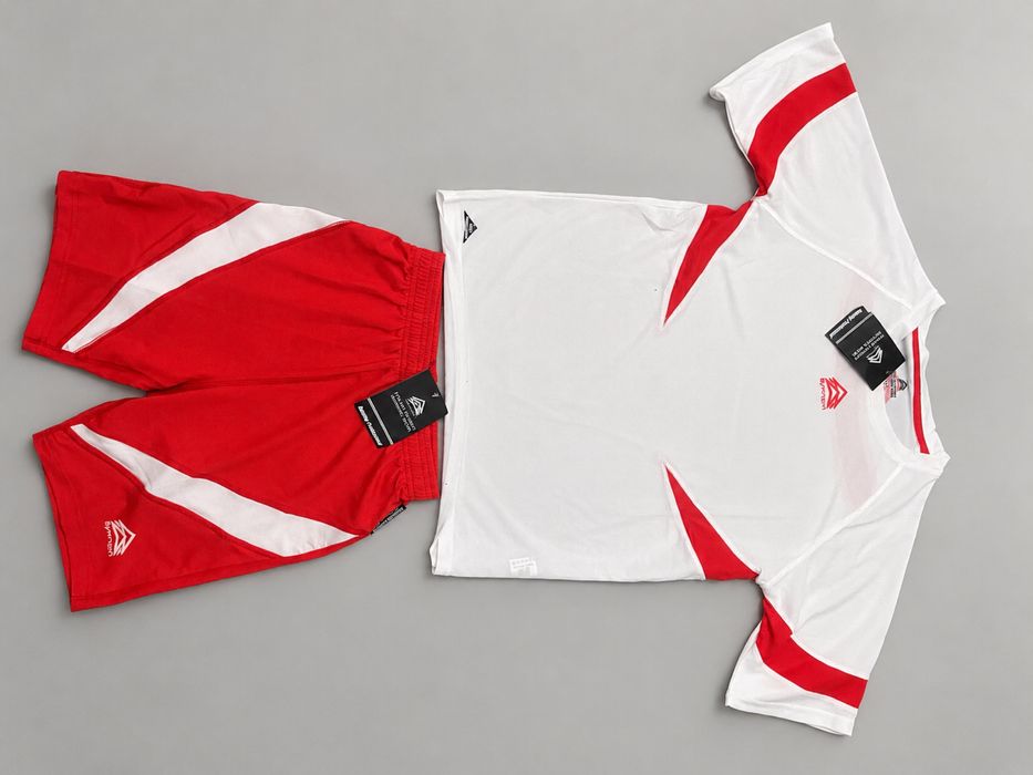 Set sport bărbătesc tricou + pantaloni scurți – roșu/alb – Spartan