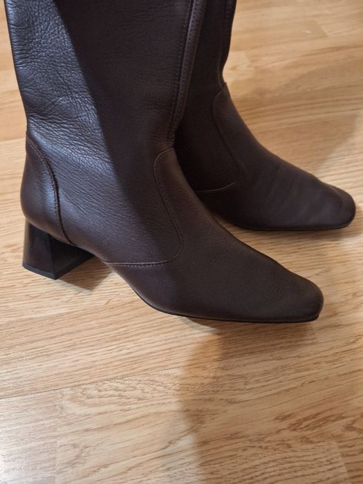 Cizme piele Mango mar 36 si Sandale din piele Zara noi cu eticheta mar