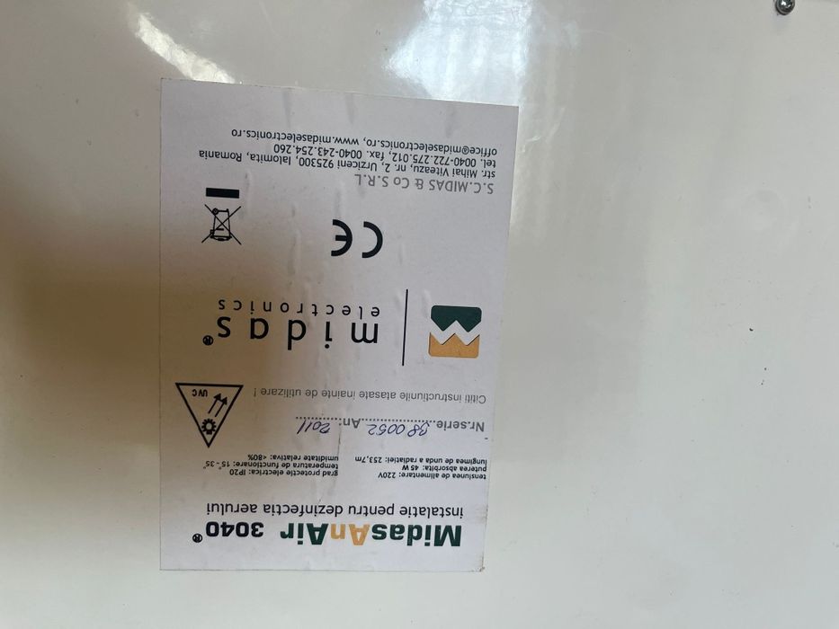 Vând aparat dezinfecție aer MidasAnAir 3040 !!!