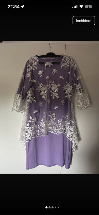 Rochie Lila cu Dantelă