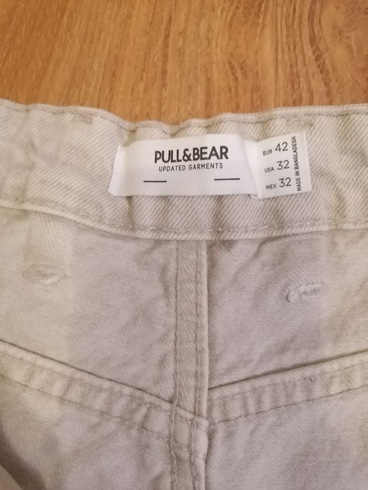 Blugi Pull&Bear, bej, bărbătești, mărimea 42, drepti