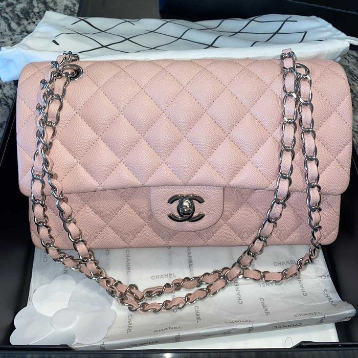 Geantă Chanel din Piele Roz, Poseta Chanel din Piele Caviar