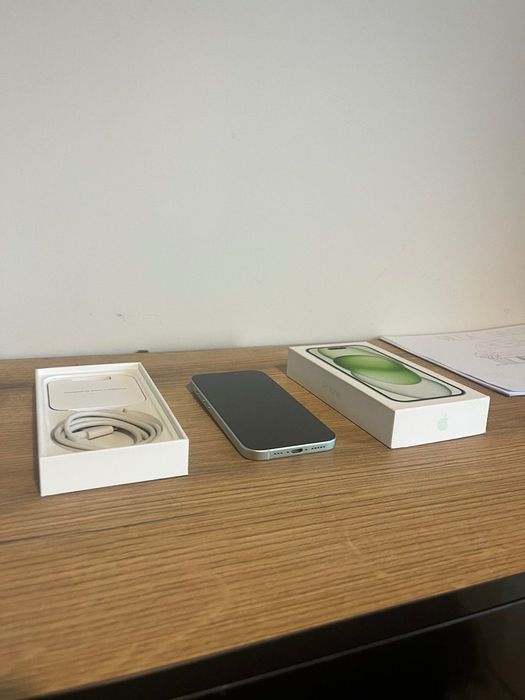 Iphone 15 Green КАТО НОВ 128GB 89% BH