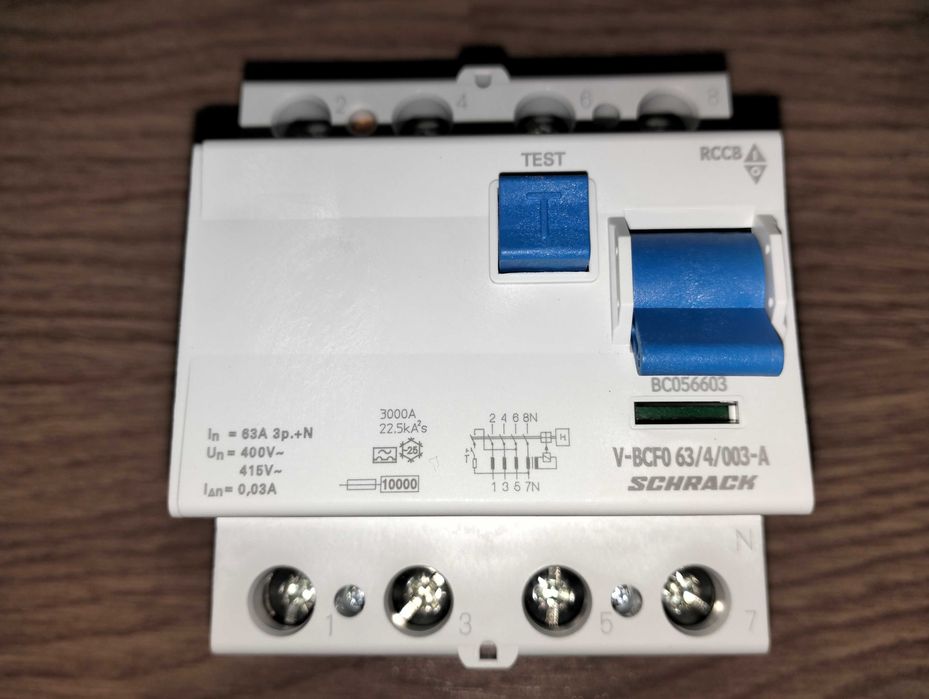 Intreruptor automat diferential Schrack 63A 4poli 30mA , NOU