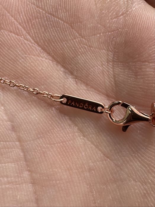 *NOU* Lantisor Pandora Inimioara Roz Original Cu Cutie Bijuterie