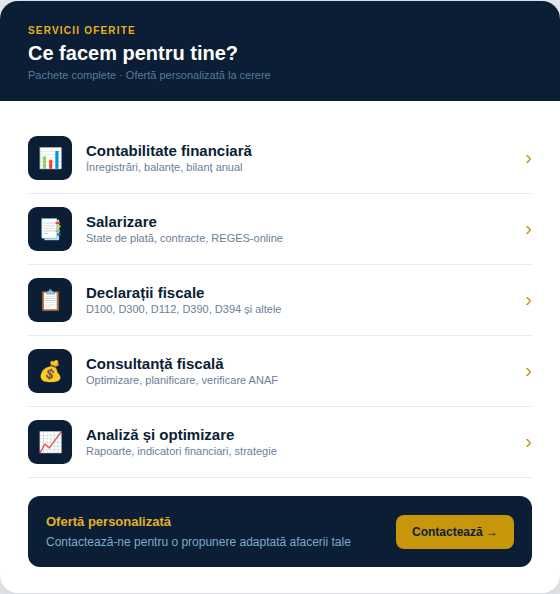Servicii profesionale financiar contabile