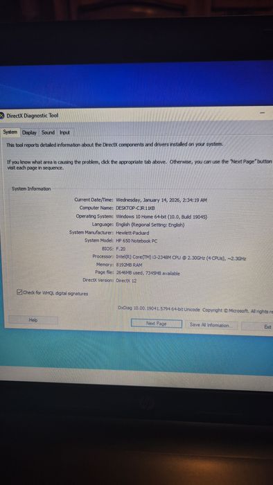 Laptop HP 650 Notebook i3 - 8 gb RAM Windows 10 diagonala 15.6"