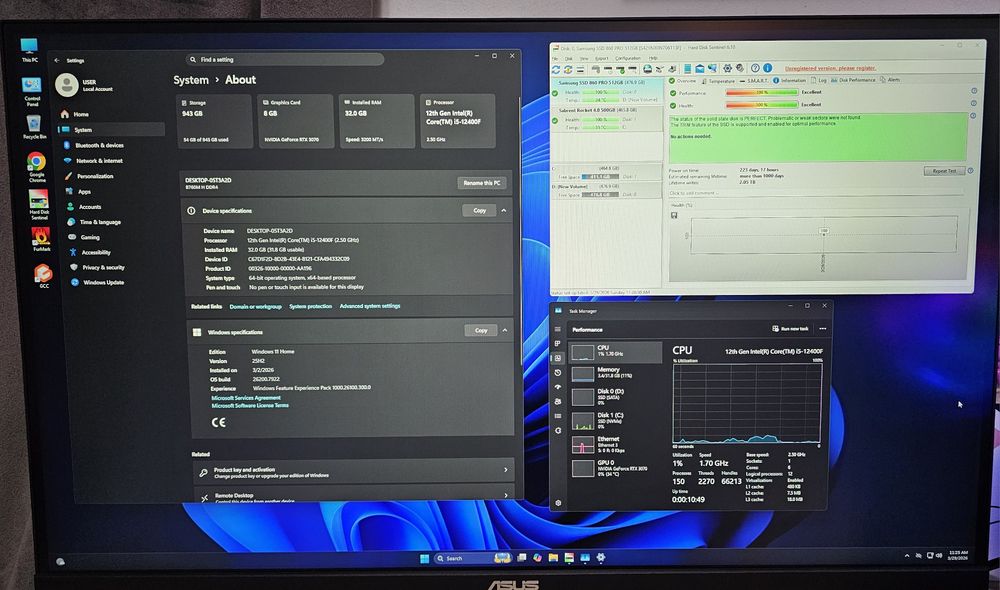 Pc Gaming I5 12400f,RTX 3070 ,32 Gb,1TB SSD