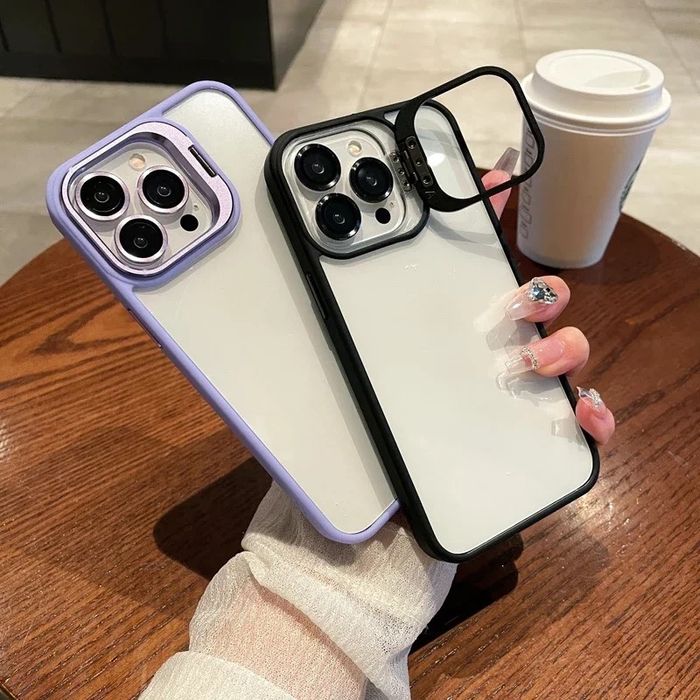 Husa Bracket Clear Case Folie Camera Iphone 14/15 PRO/PRO MAX /PLUS