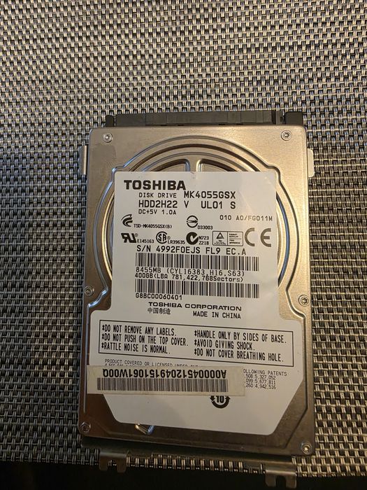 Hard laptop  toshiba 400gb