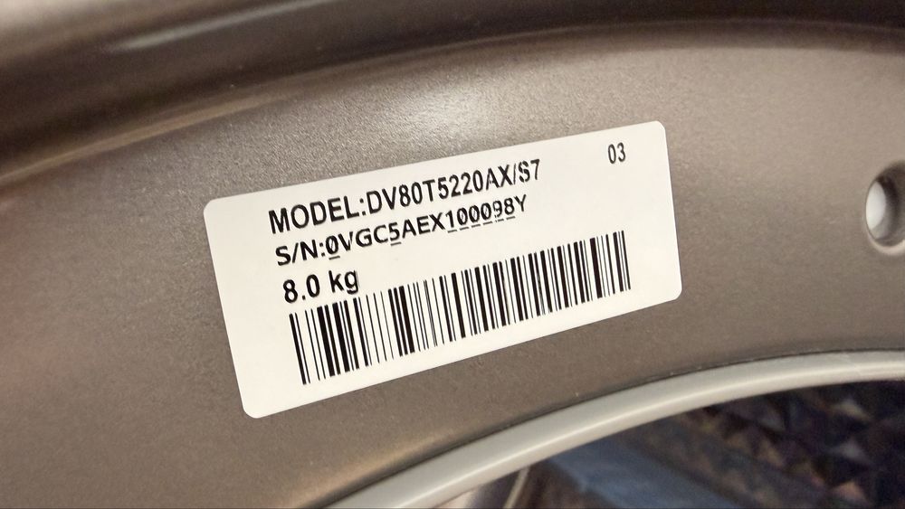 Uscator rufe Samsung, Garantie, 8kg, pompa de caldura, AI control, wifi