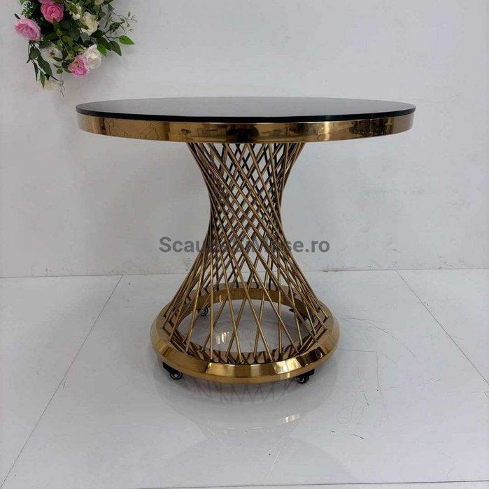 Masa Tort Luxury, Pentru Prezentarea Tortului, Baza Spirala Aurie