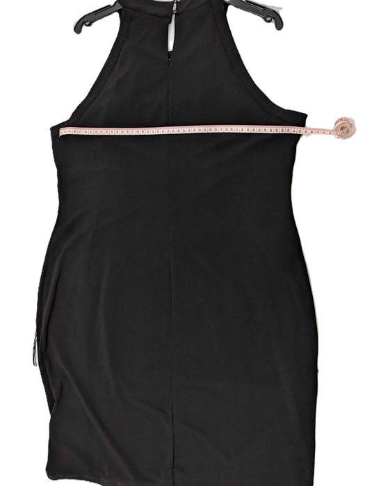Rochie de ocazie cu franjuri albi și negri, mărimea EU 44/46, nouă