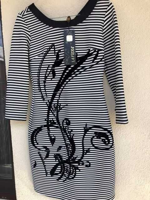 Rochie noua alb cu negru mărimea 38