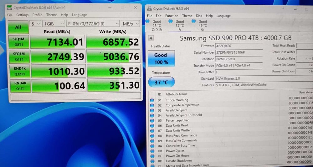 vand ssd samsung nvme m2 990 pro 4tb nou 0 ore bulk pciex 4.0/sn850x