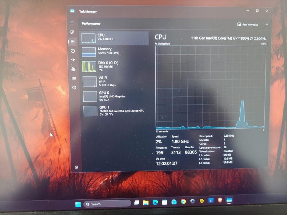 Gaming MSI KATANA 76 11UC  I7-11800H, RAM16GB