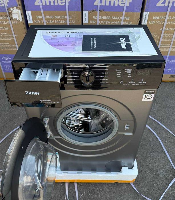Стиральная машина Ziffler 6 кг BWM6-A4SDBG Inverter Steam A+++