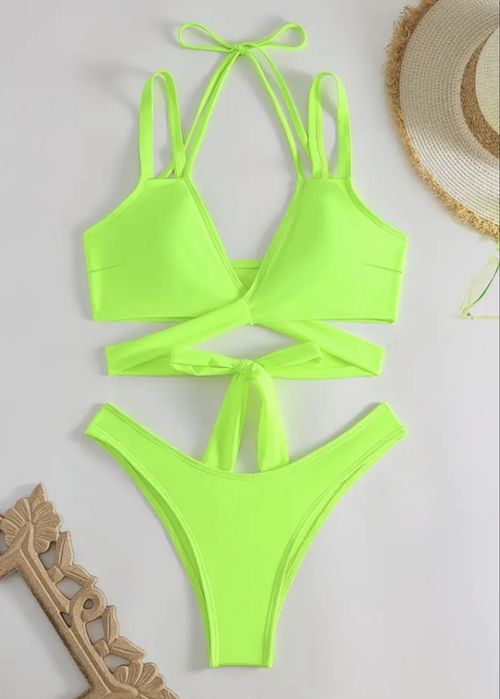 Vand costum de baie verde neon M