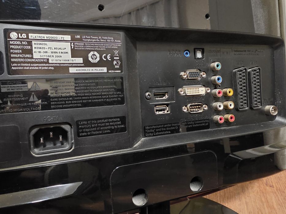 TV Monitor HD 20 inch sau 51 cm, hdmi, vga, usb, cablu dvb, scart