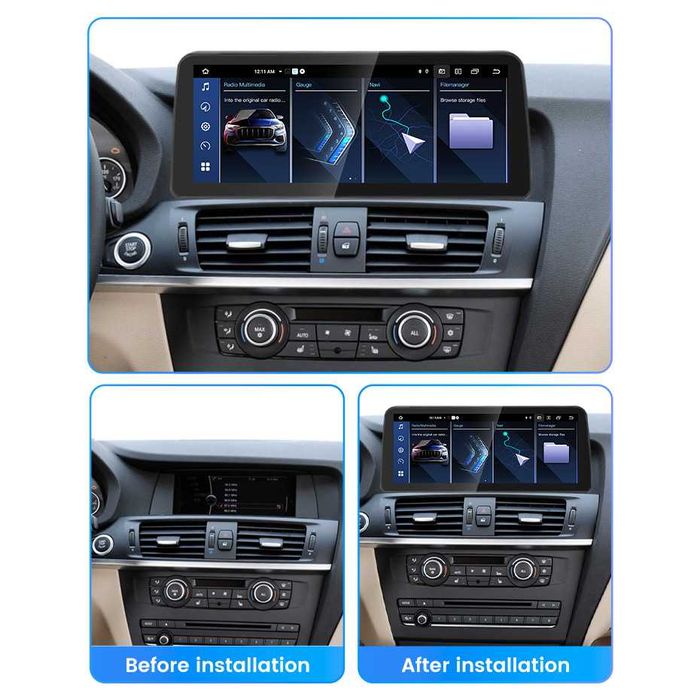 Navigatie Bmw X3 X4 F25 F26 4/8 GB RAM Android 14 Carplay SIM + Camera