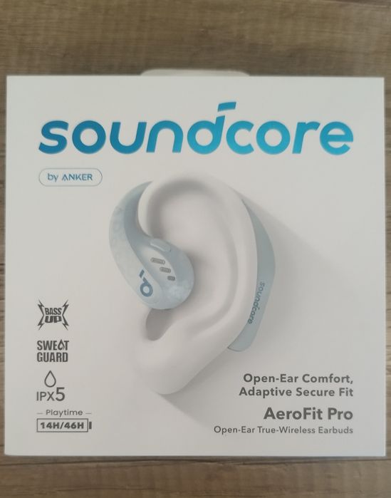 Безжични слушалки Anker - Soundcore AeroFit Pro, TWS, сини