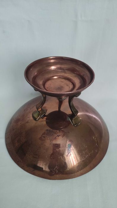 Linton Англия медна купа с крачета от бронз в стил "Арт Деко"